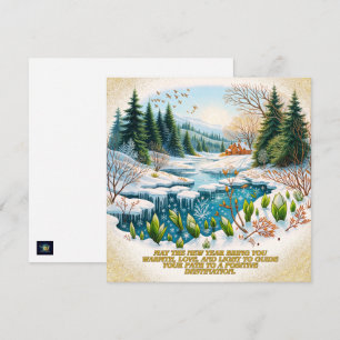 Warm Wishes for the New Year - Winter Wonderland C Holiday Card