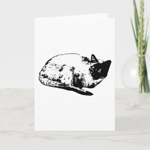 Warm wishes from a resting cat card