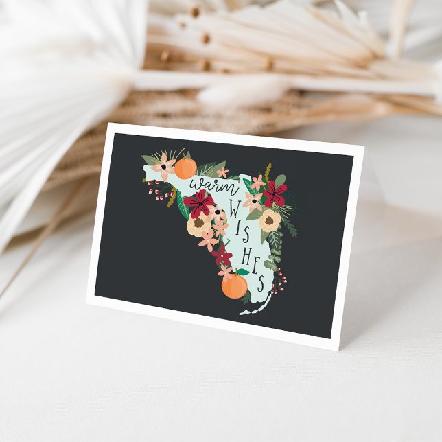 Warm Wishes From Florida Illustrated Note Card (Creator Uploaded)