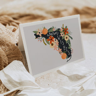 Warm Wishes From Florida Note Card   Grey