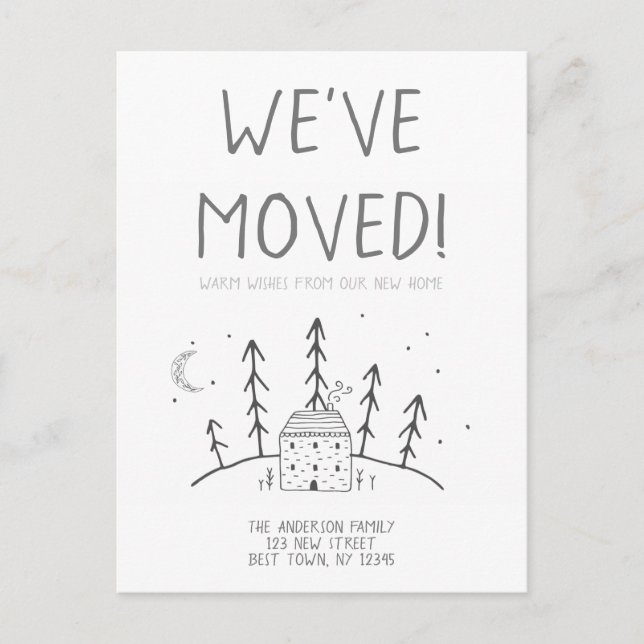 Warm Wishes from Our New Cosy Home We've Moved Announcement Postcard (Front)