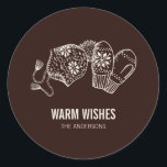 Warm Wishes Holiday Essentials Sticker<br><div class="desc">Personalise the custom text above. You can find additional coordinating items in our "Winter Holiday Essentials" collection.</div>