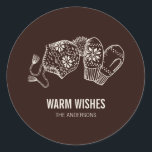 Warm Wishes Holiday Essentials Sticker<br><div class="desc">Personalise the custom text above. You can find additional coordinating items in our "Winter Holiday Essentials" collection.</div>