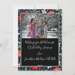 Warm Wishes Holiday Photo Name Christmas Card