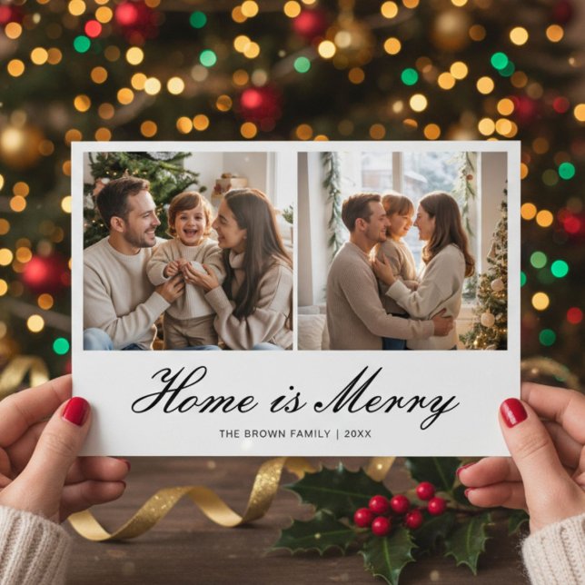 Warm Wishes Home Is Merry holiday Card (Creator Uploaded)
