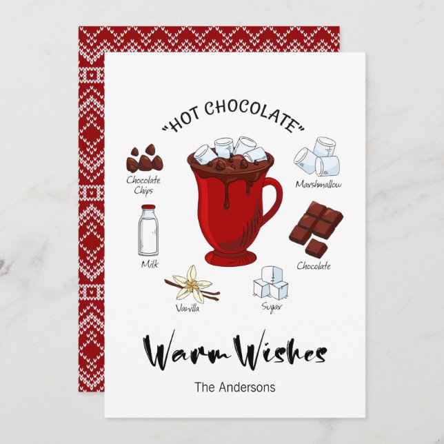 Warm Wishes Hot Chocolate Holiday Card (Front/Back)