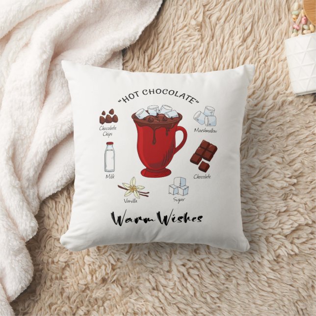 Warm Wishes Hot Chocolate Holiday Cushion (Blanket)