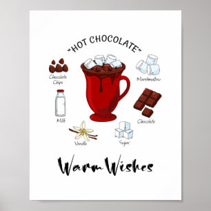 Warm Wishes Hot Chocolate Holiday Poster