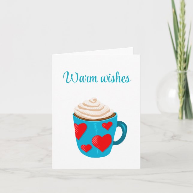 Warm wishes hot cocoa  thank you card (Front)