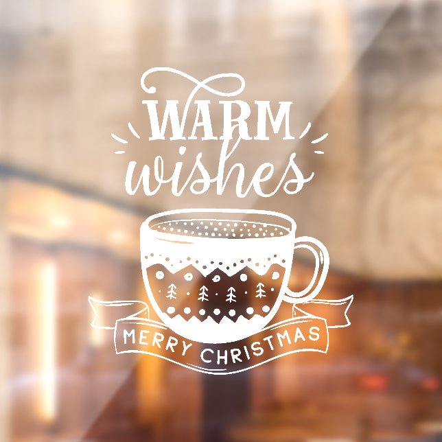 Warm Wishes Hot Cup Coffee Cocoa Xmas White  (Sheet 2)