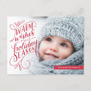 Warm Wishes Lettered Banner Holiday Photo