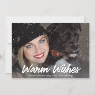 Warm Wishes Personalised Horizontal Photo Holiday Card