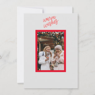 Warm Wishes Photo Card with Custom Rear Text