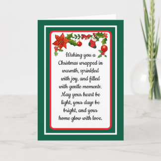 Warm wishes poinsettia christmas card