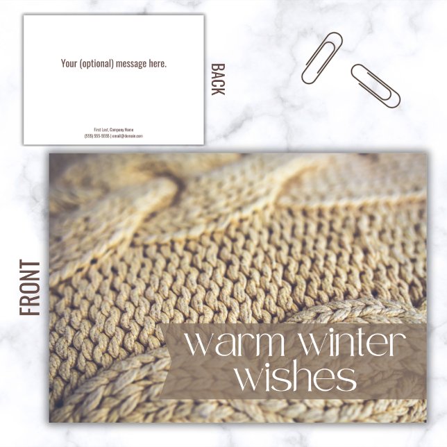 Warm Wishes Realtor Happy Holidays Cards (Warm Winter Wishes flat card)