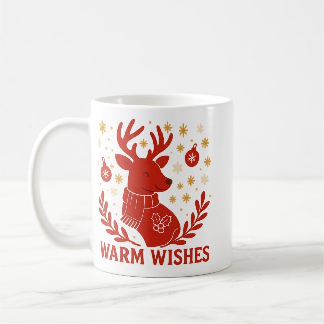 Warm wishes reindeer mug  (Left)