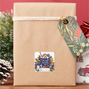 Warm Wishes Royal Blue & Gold Christmas Stickers