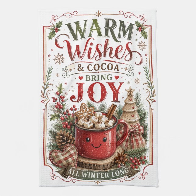 Warm Wishes Tea Towel (Vertical)