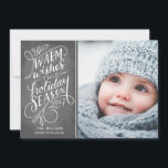 Warm Wishes This Holiday Hand Lettered 1-Photo<br><div class="desc">Send your holiday greeting cards in style this year with this stylish and modern design featuring hand lettering on a faux chalkboard background,  and your favorite photo.</div>