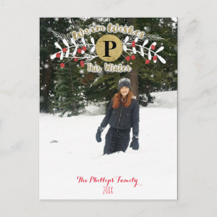 Warm Wishes This Winter Christmas Holiday Photo Postcard