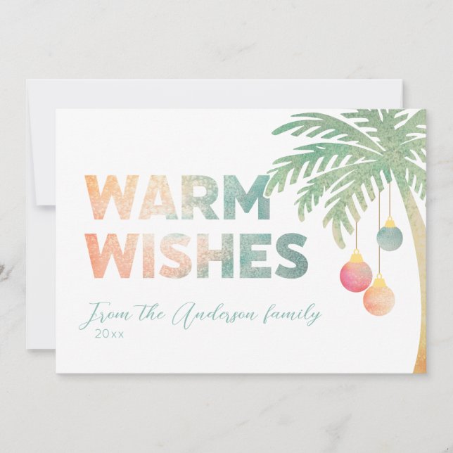 Warm Wishes Tropical Holiday Card (Front)