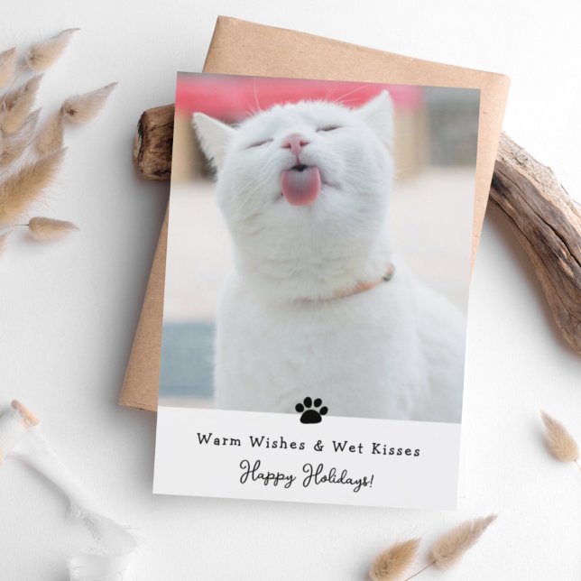Warm Wishes & Wet Kisses Cat Greeting Card (Creator Uploaded)