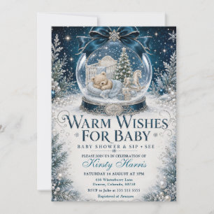 Warm Wishes Winter Baby Shower Sip and See Invitation