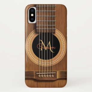 Warm Wood Acoustic Guitar iPhone X Case