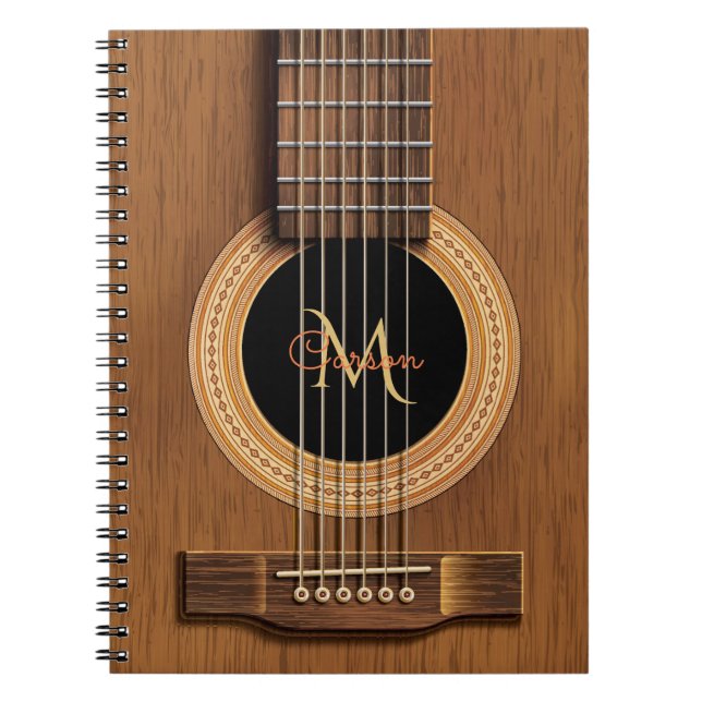 Warm Wood Acoustic Guitar Notebook (Front)