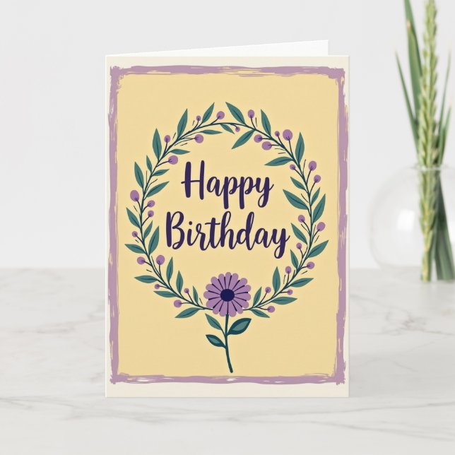 Warm Wreath Birthday Card (Front)