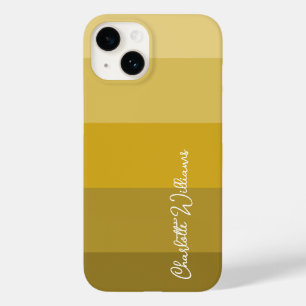 WARM YELLOW GOLD COLOR STRIPE LINE PATTERN NAME Case-Mate iPhone 14 CASE