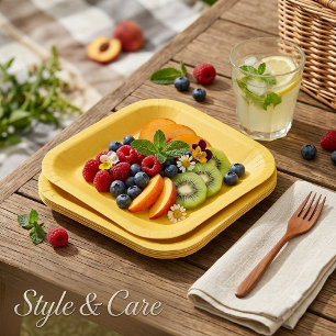 Warm Yellow Orange Disposable Plates for Events
