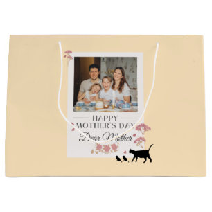 Warm Yellow Photo Mother's Day Large Gift Bag