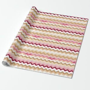 Warm Zigzag Stripes Pattern Wrapping Paper