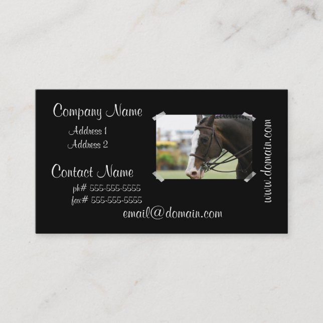 Warmblood Horse Business Card (Front)