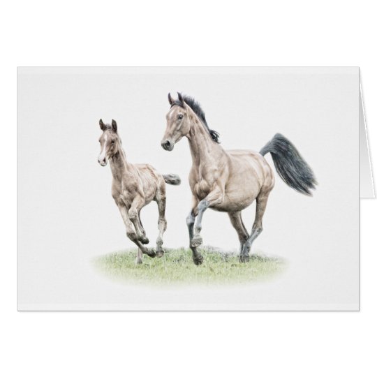 Warmblood Mare & Foal Birthday Card Horse