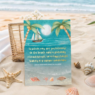 Warmer Wonderland Tropical Beach Christmas  Foil Holiday Card