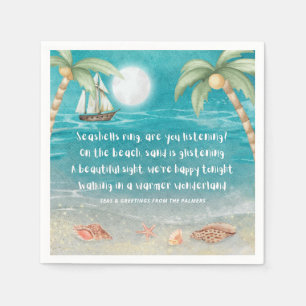 Warmer Wonderland Tropical Beach Christmas Napkin