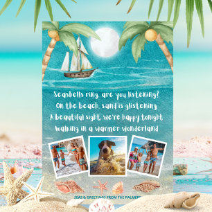 Warmer Wonderland Tropical Beach Photo Christmas Holiday Card