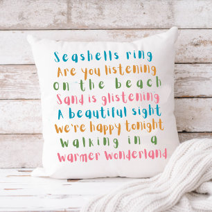 Warmer Wonderland Tropical Typography Christmas Cushion