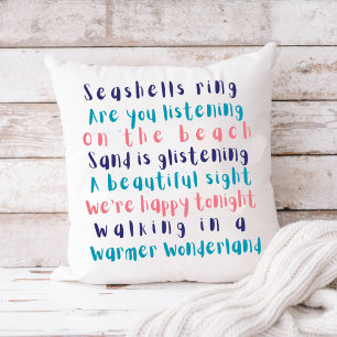 Warmer Wonderland Tropical Typography Christmas  Cushion