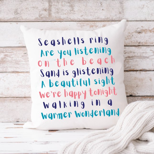 Warmer Wonderland Tropical Typography Christmas  Cushion (Creator Uploaded)