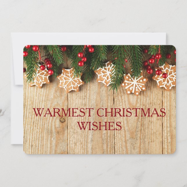 Warmest Christmas Wishes Card 2-sided Photo Card (Front)