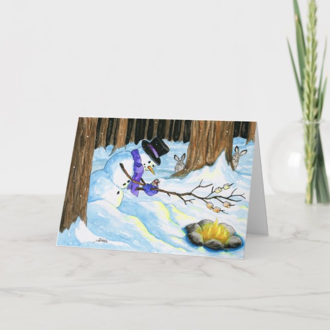 Warmest of Wishes Snowman Smores Card (Front)