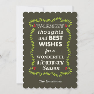 Warmest thoughts & best wishes holiday cards
