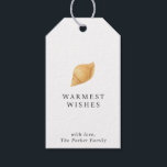 Warmest Wishes Beach Modern Christmas Gift Tags<br><div class="desc">Modern Christmas gift tag featuring a simple and fun design with a seashell along with the greeting "Warmest Wishes" and your name.</div>