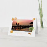 Warmest Wishes Beach Photo Modern Christmas Foil Holiday Card<br><div class="desc">Modern folded foil Christmas card featuring a simple and fun design with a starfish,  palm tree,  coconut drink and seashells accenting your favourite beach photo along with the greeting "Warmest Wishes".</div>