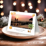 Warmest Wishes Beach Photo Modern Christmas Holiday Card<br><div class="desc">Modern folded Christmas card featuring a simple and fun design with a starfish,  palm tree,  coconut drink and seashells accenting your favourite beach photo along with the greeting "Warmest Wishes".</div>