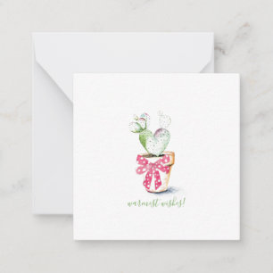 Warmest Wishes Cacti Mini Christmas Card