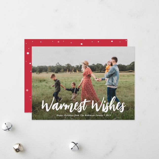 warmest wishes christmas holiday card (Front/Back In Situ)